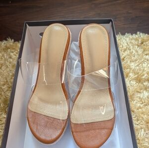 Brand new, wedge, slip-on espadrilles.